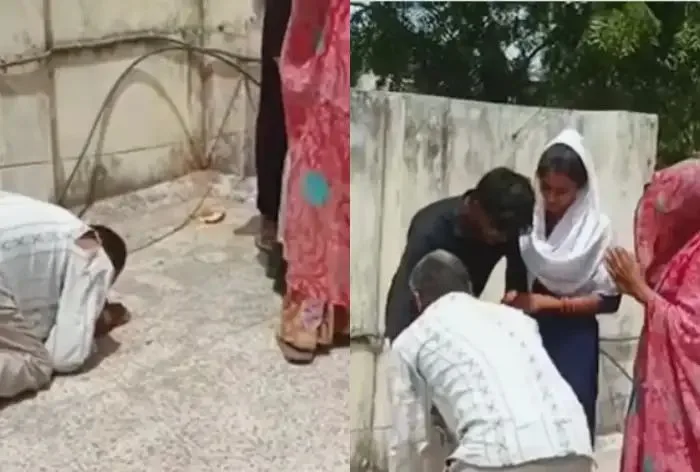 Viral Video : पिता ने हाथ जोड़े, बेटी के पैरों में गिर गया, फिर भी प्रेमी संग चली गई