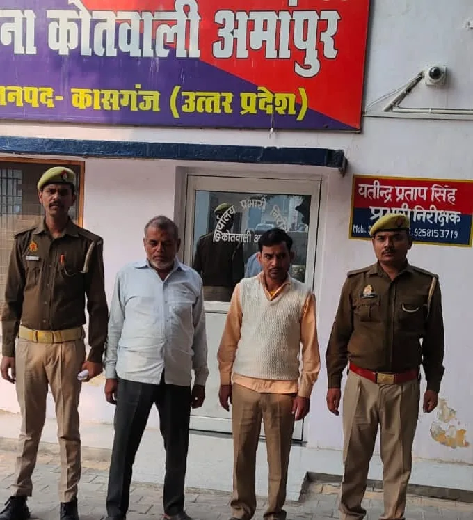 थाना अमापुर पुलिस द्वारा दो वारंटी अभियुक्त को किया गिरफ्तार।